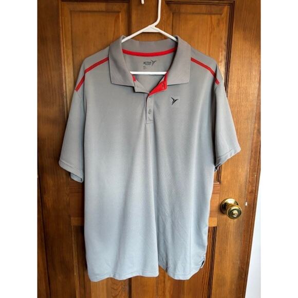 Men’s Active Short Sleeve Collared Golf Shirt Light Gray with Orange Size XXL - Picture 1 of 3